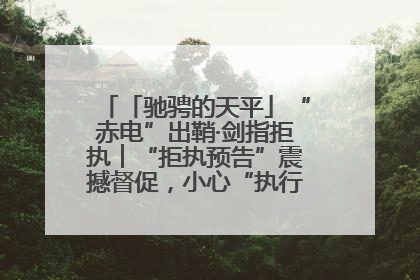 「驰骋的天平」“赤电”出鞘·剑指拒执︱“拒执预告”震撼督促，小心“执行”变“执刑”