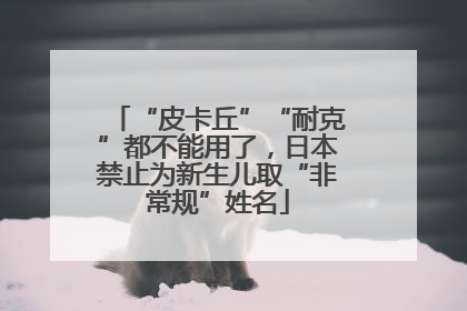 “皮卡丘”“耐克”都不能用了，日本禁止为新生儿取“非常规”姓名