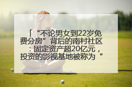 “不论男女到22岁免费分房”背后的南村社区：固定资产超20亿元，投资的影视基地被称为“山村好莱坞”
