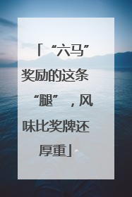 “六马”奖励的这条“腿”，风味比奖牌还厚重