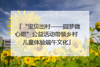 “宝贝出村——圆梦微心愿”公益活动带领乡村儿童体验端午文化