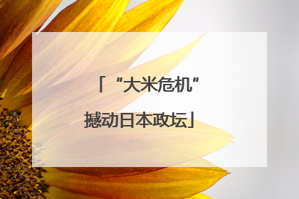 “大米危机”撼动日本政坛