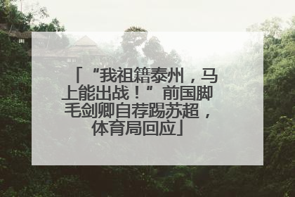 “我祖籍泰州，马上能出战！”前国脚毛剑卿自荐踢苏超，体育局回应