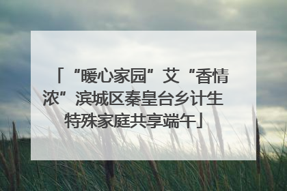 “暖心家园”艾“香情浓”滨城区秦皇台乡计生特殊家庭共享端午