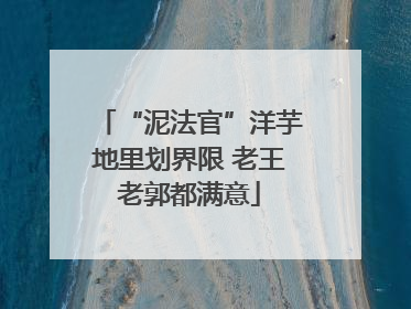 “泥法官”洋芋地里划界限 老王老郭都满意