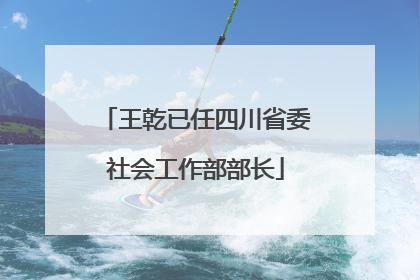 王乾已任四川省委社会工作部部长