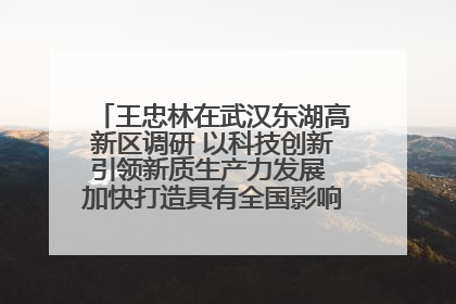 王忠林在武汉东湖高新区调研 以科技创新引领新质生产力发展 加快打造具有全国影响力的科技创新高地