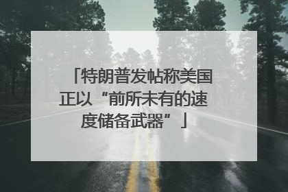 特朗普发帖称美国正以“前所未有的速度储备武器”
