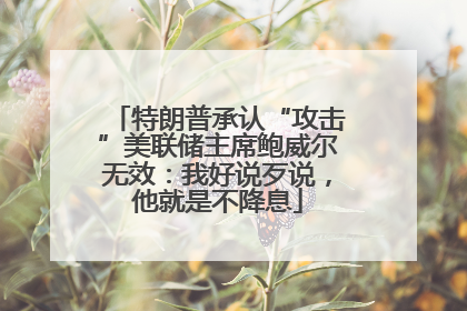 特朗普承认“攻击”美联储主席鲍威尔无效：我好说歹说，他就是不降息