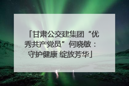 甘肃公交建集团“优秀共产党员”何晓敏：守护健康 绽放芳华