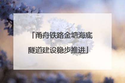 甬舟铁路金塘海底隧道建设稳步推进
