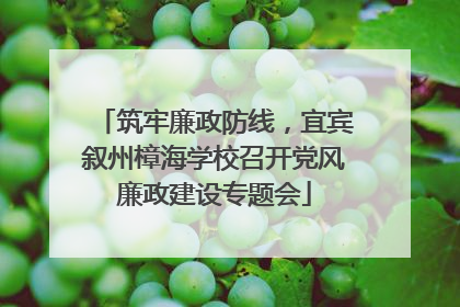 筑牢廉政防线，宜宾叙州樟海学校召开党风廉政建设专题会