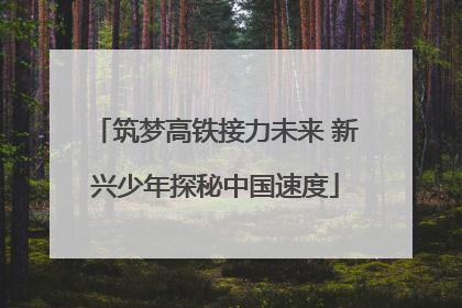 筑梦高铁接力未来 新兴少年探秘中国速度