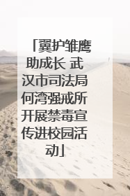 翼护雏鹰助成长 武汉市司法局何湾强戒所开展禁毒宣传进校园活动