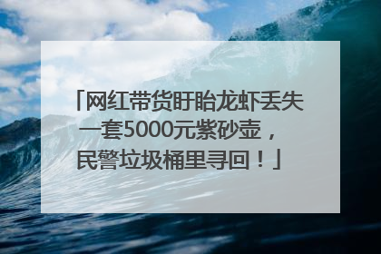 网红带货盱眙龙虾丢失一套5000元紫砂壶，民警垃圾桶里寻回！