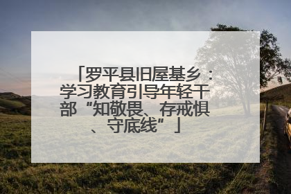 罗平县旧屋基乡：学习教育引导年轻干部“知敬畏、存戒惧、守底线”