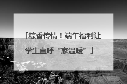 粽香传情！端午福利让学生直呼“家温暖”