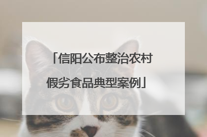 信阳公布整治农村假劣食品典型案例
