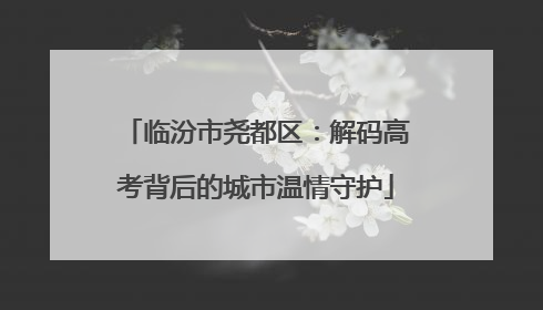 临汾市尧都区：解码高考背后的城市温情守护