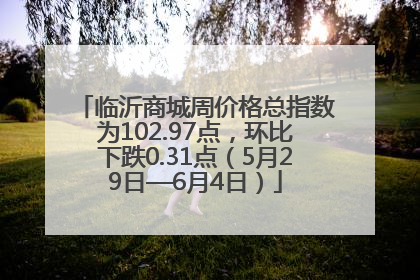 临沂商城周价格总指数为102.97点，环比下跌0.31点（5月29日—6月4日）