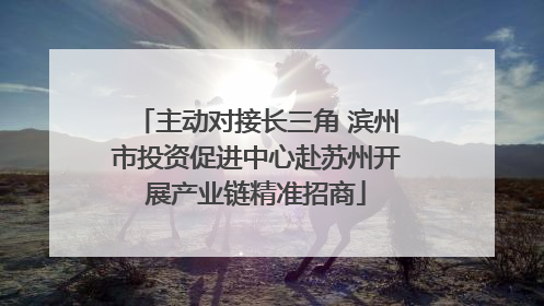 主动对接长三角 滨州市投资促进中心赴苏州开展产业链精准招商