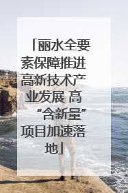 丽水全要素保障推进高新技术产业发展 高“含新量”项目加速落地