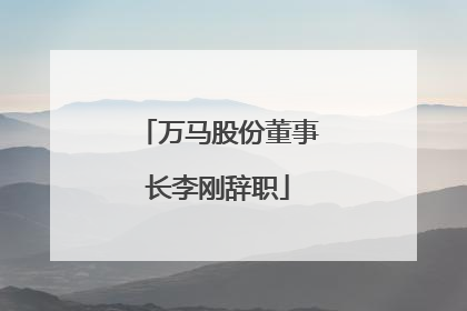 万马股份董事长李刚辞职