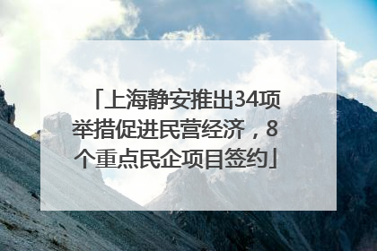 上海静安推出34项举措促进民营经济，8个重点民企项目签约