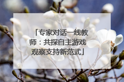 专家对话一线教师：共探自主游戏观察支持新范式