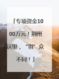 专项资金1000万元！荆州这里，“羽”众不同！