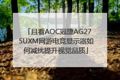且看AOC冠捷AG275UXM网游电竞显示器如何减扰提升视觉品质