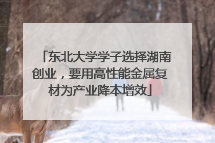 东北大学学子选择湖南创业，要用高性能金属复材为产业降本增效