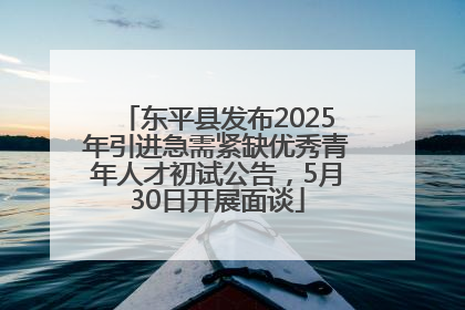 东平县发布2025年引进急需紧缺优秀青年人才初试公告，5月30日开展面谈