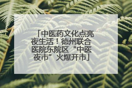 中医药文化点亮夜生活！德州联合医院东院区“中医夜市”火爆开市