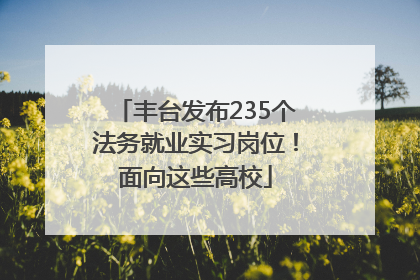 丰台发布235个法务就业实习岗位！面向这些高校