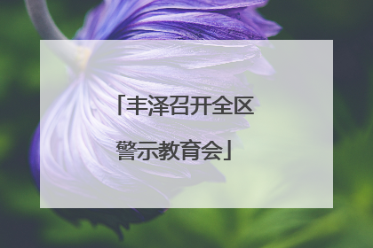 丰泽召开全区警示教育会