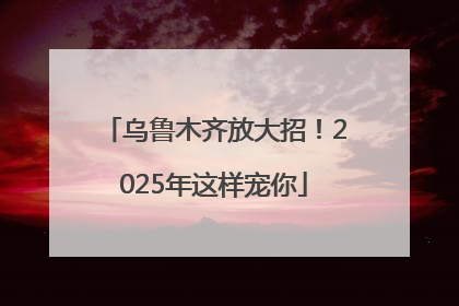 乌鲁木齐放大招！2025年这样宠你