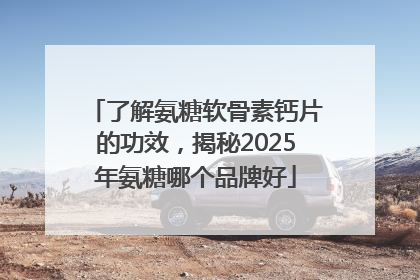 了解氨糖软骨素钙片的功效，揭秘2025年氨糖哪个品牌好