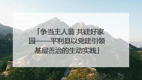 争当主人翁 共建好家园——平利县以党建引领基层善治的生动实践