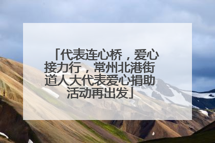 代表连心桥，爱心接力行，常州北港街道人大代表爱心捐助活动再出发