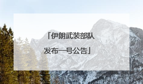 伊朗武装部队发布一号公告