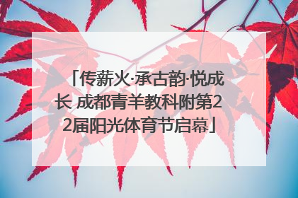 传薪火·承古韵·悦成长 成都青羊教科附第22届阳光体育节启幕