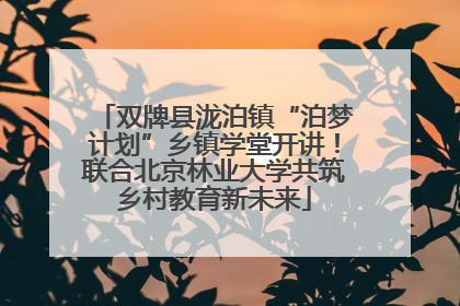 双牌县泷泊镇“泊梦计划”乡镇学堂开讲！联合北京林业大学共筑乡村教育新未来