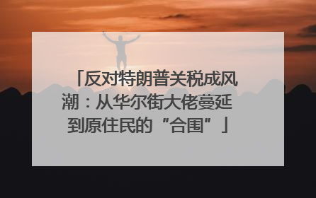 反对特朗普关税成风潮：从华尔街大佬蔓延到原住民的“合围”