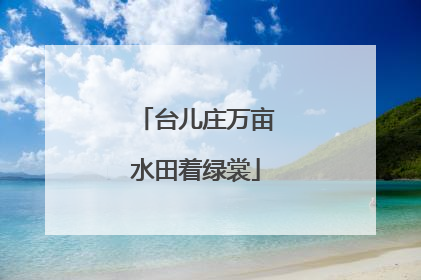 台儿庄万亩水田着绿裳