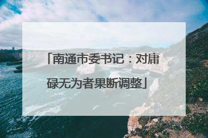 南通市委书记：对庸碌无为者果断调整