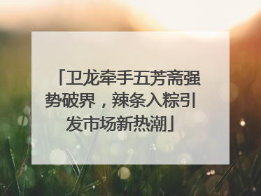 卫龙牵手五芳斋强势破界，辣条入粽引发市场新热潮