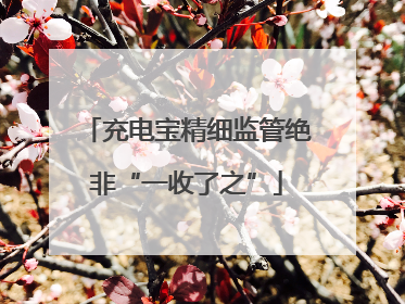 充电宝精细监管绝非“一收了之”