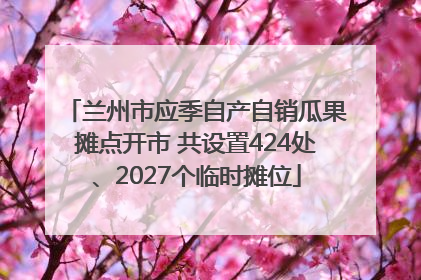 兰州市应季自产自销瓜果摊点开市 共设置424处、2027个临时摊位