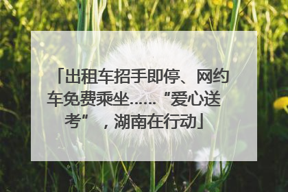 出租车招手即停、网约车免费乘坐……“爱心送考”，湖南在行动